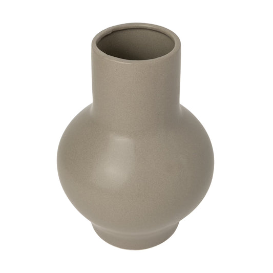 Modern Gray Ceramic Curve Vase – 10 Inch