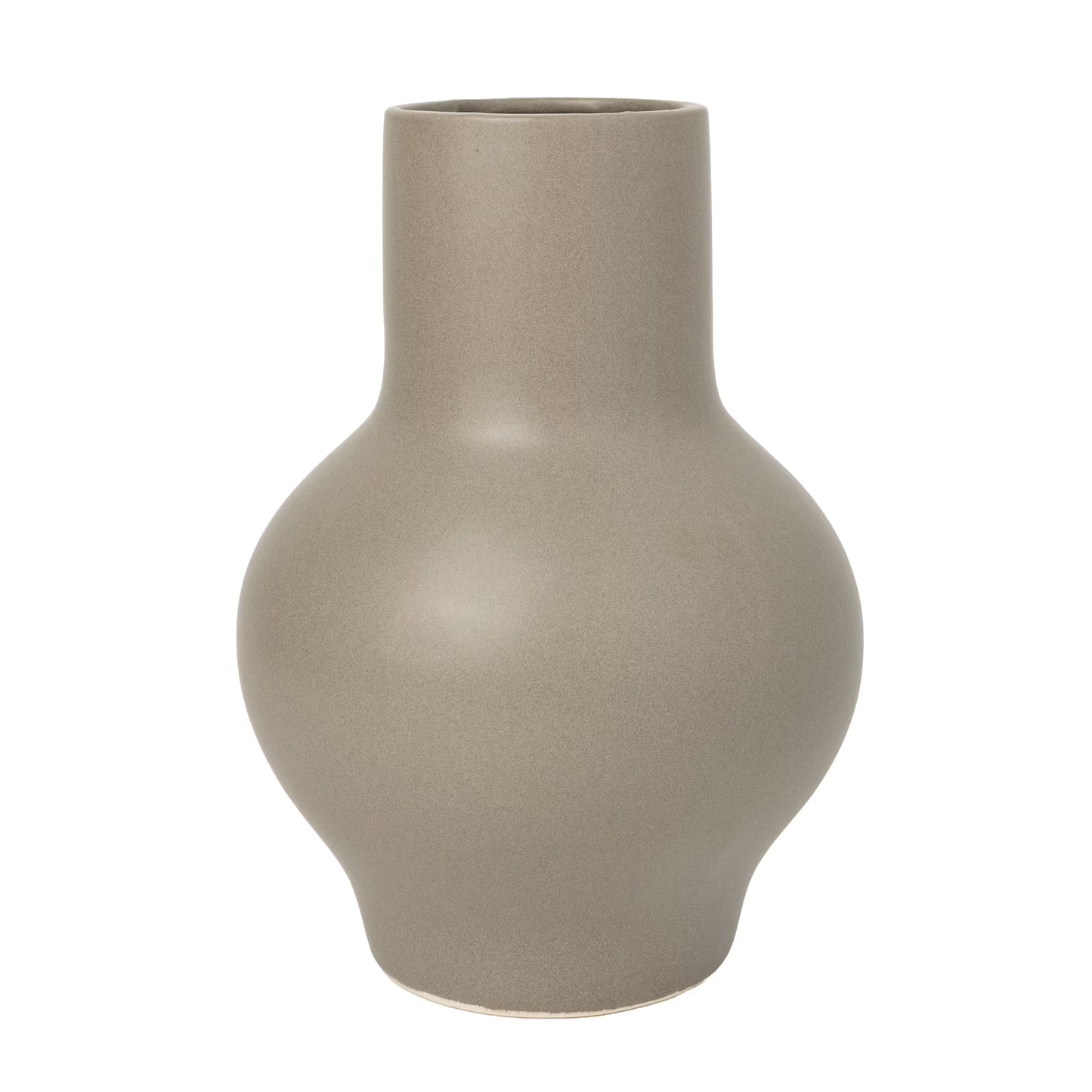 Modern Gray Ceramic Curve Vase – 10 Inch