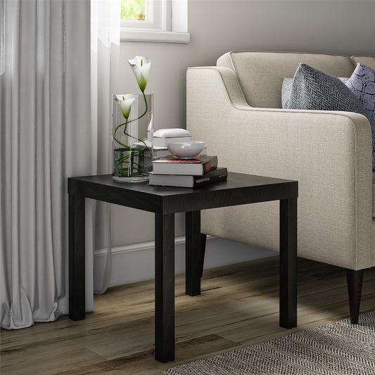 Compact Black Oak End Table for Small Spaces
