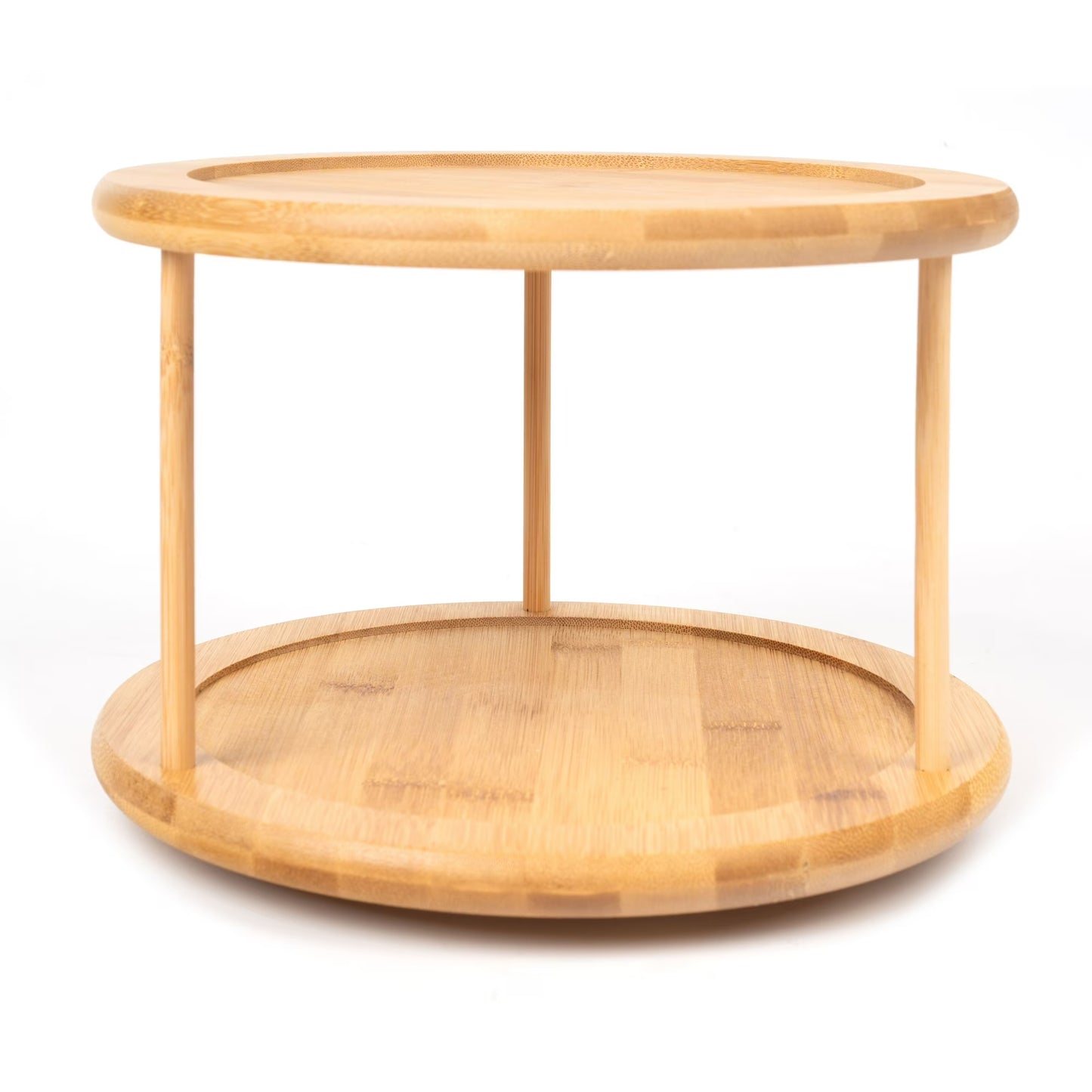 2-Tier Bamboo Rotating Spice Rack Organizer