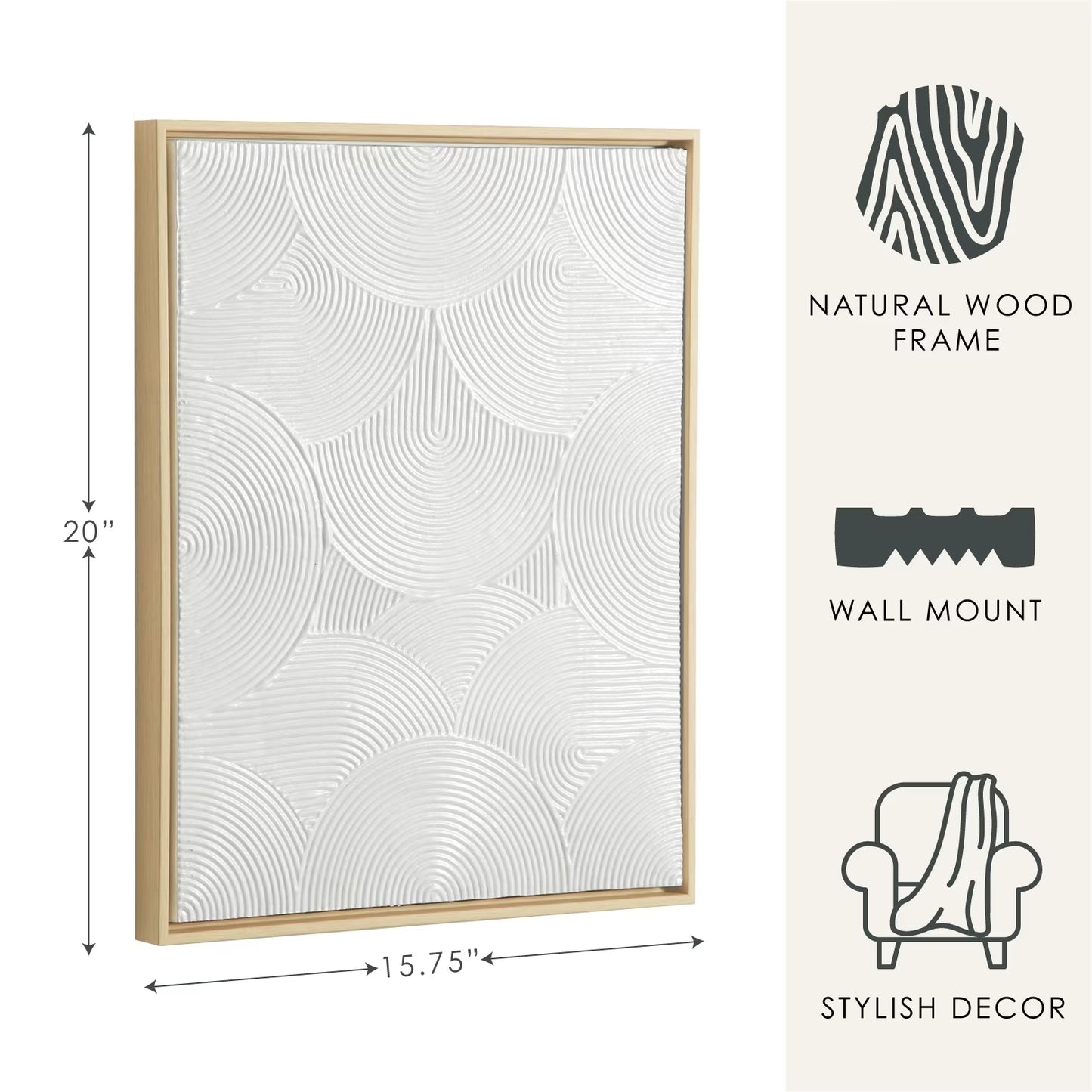Neutral Textured Arch Framed Wall Art – 16″ × 20″