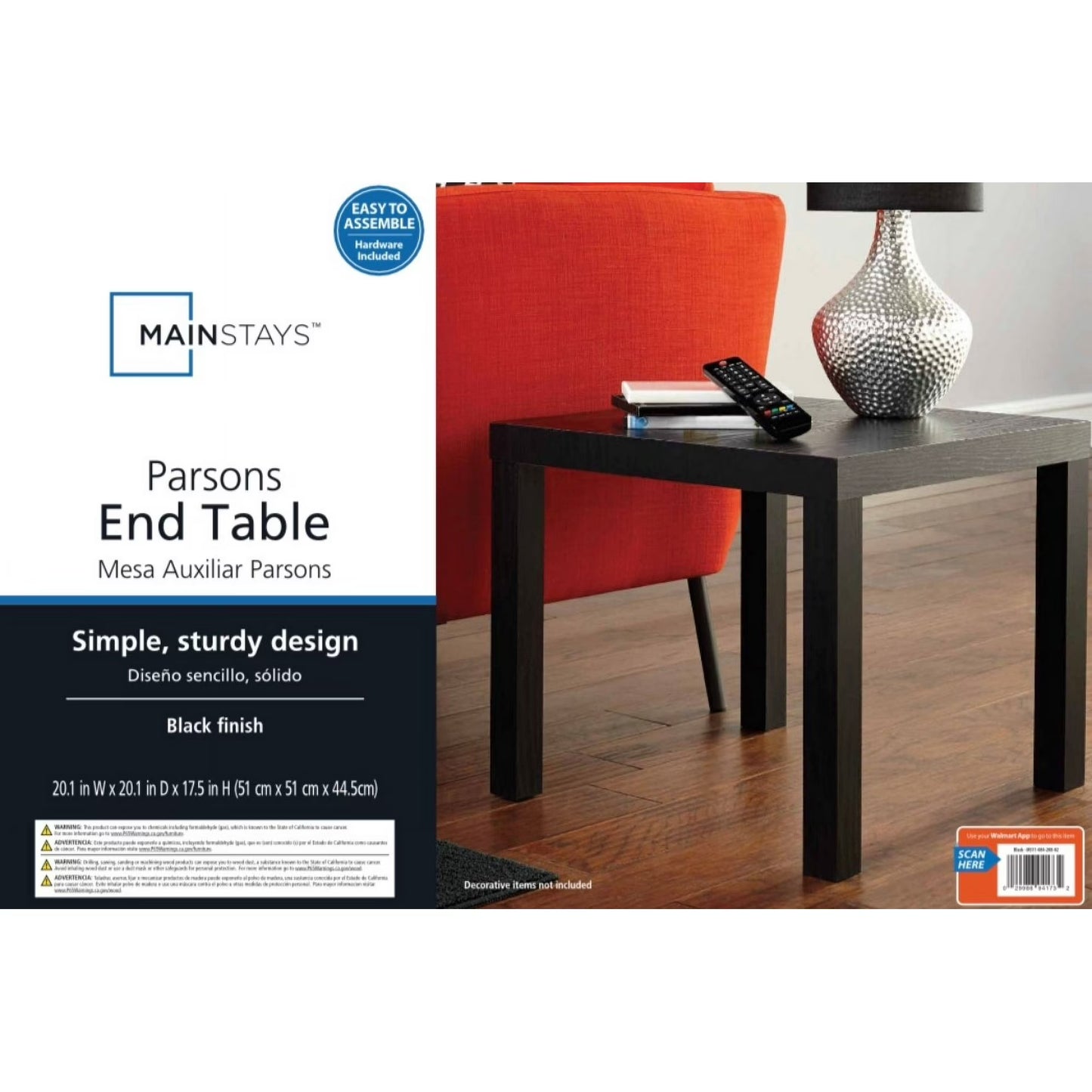 Compact Black Oak End Table for Small Spaces