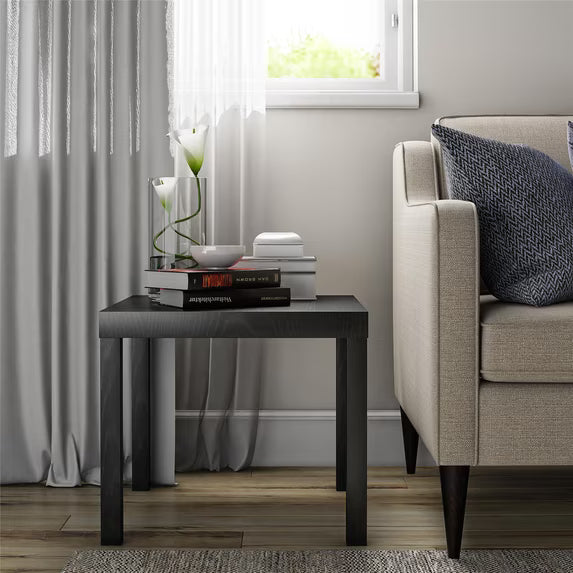 Compact Black Oak End Table for Small Spaces